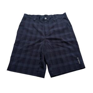 Reebok Men’s Blue Plaid Hybrid Shorts Sz 34